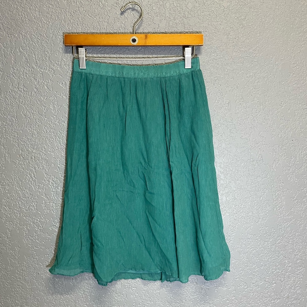 J.Crew chiffon teal Midi skirt silk blend